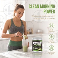 Poudre de café protéiné 20g, saveur matcha, riche en protéines, favorise l'énergie et la concentration, sans gluten, sans sucre, poudre instantanée, nutrition sportive