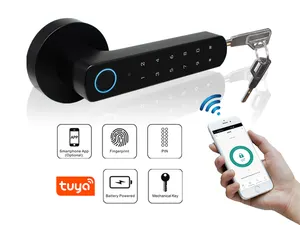 Khóa Cửa Thông Minh Tuya WiFi App, Khóa Tay Nắm Cửa Vân Tay Kỹ Thuật Số Không Chìa Khóa