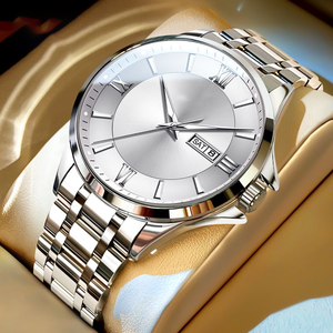 Montre mécanique automatique tout acier pour homme avec serti diamants luxueux et caractéristiques lumineuses et étanches - Product Image 4