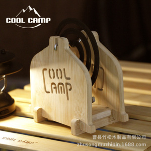 ที่วางยากันยุงไม้ไผ่แบบพกพาสำหรับตั้งแคมป์กลางแจ้งรูปทรงสี่เหลี่ยม - Product Image 2