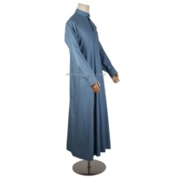 Nouvelle tenue décontractée pour hommes musulmans avec col montant, manches longues, couleurs et tailles variées pour hommes Jubba Thobes