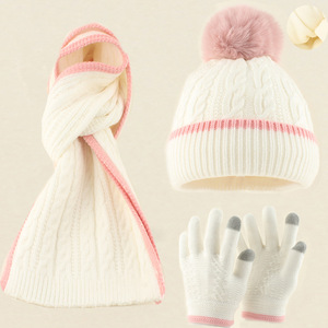 <span class=keywords><strong>Ensemble</strong></span> <span class=keywords><strong>de</strong></span> mitaines en tricot pour filles et garçons, doublure en polaire chaude, <span class=keywords><strong>bonnet</strong></span> d'hiver pour enfants, <span class=keywords><strong>gants</strong></span> et foulards, 1-6 ans - Product Image 3