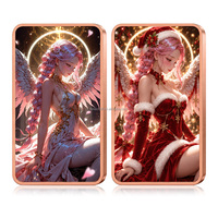 Barre de cuivre personnalisée de Noël, design artistique rectangulaire, cadeau de collection pour les fêtes, lingot de cuivre fin 999 de 1 once pour la vente en gros