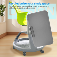 Chaise de formation pour étudiants célibataires de réunion de bureau administratif en gros avec porte-gobelet et tablette pivotante à 360 degrés