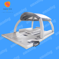 Île flottante gonflable d'été en PVC certifiée EN14960, couleur personnalisée, plateforme de loisirs et de divertissement en plein air