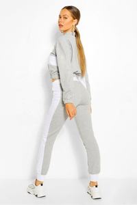 2021 logotipo personalizado señoras alto contraste Panel rayas diseño calidad Crop Top-Jogger chándal/chándal Streetwear ropa de entrenamiento - Product Image 3