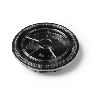 Plateau alimentaire rond en plastique blanc jetable sur mesure, vente en gros d'usine - Product Image 2