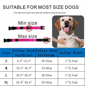 Hot Selling Comfortable Rubber Polyester Webbing 3D <b>Dog</b> Paw Pattern USB Rechargeable Pet LED <b>Collar</b> - Product Image 4