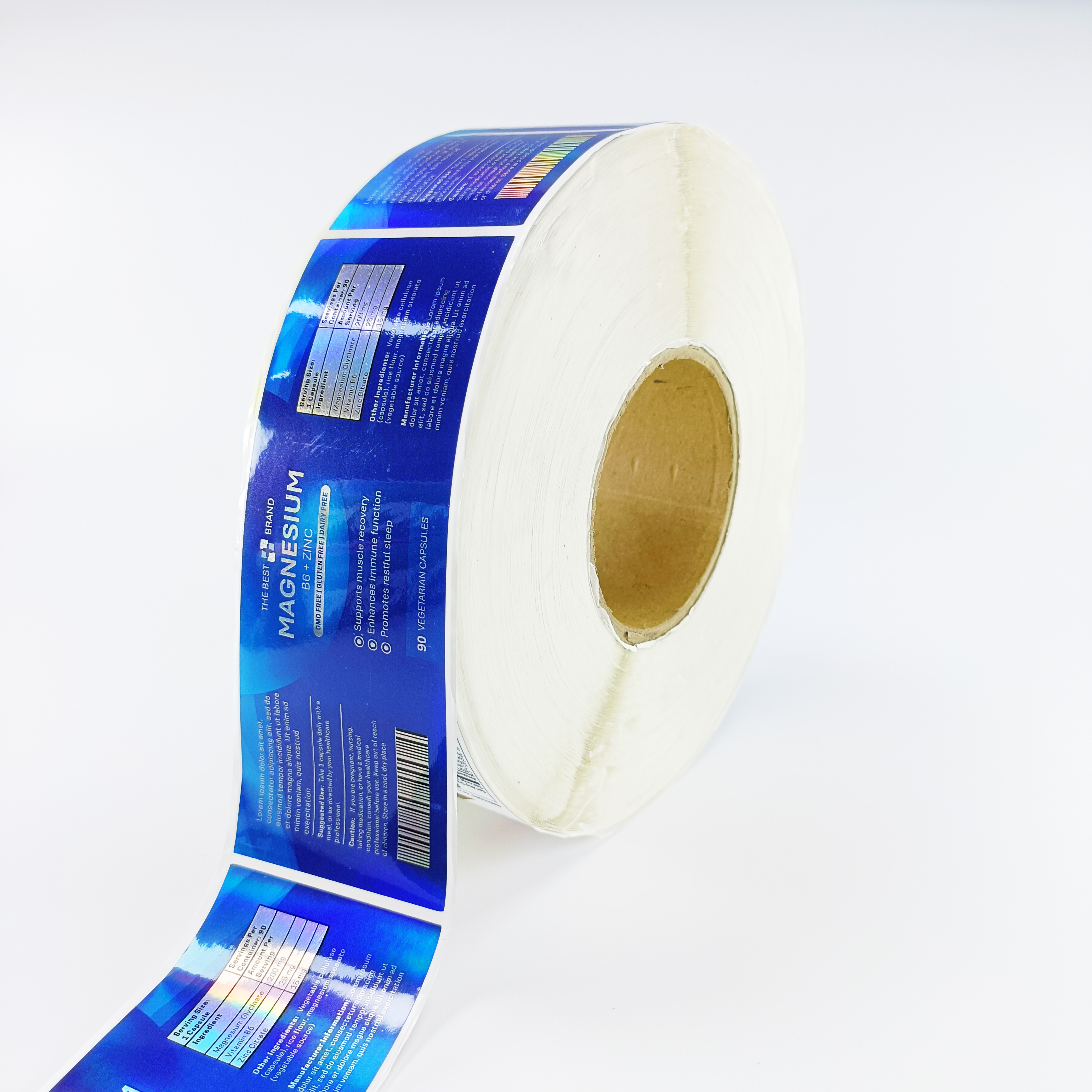 High Quality Vinyl Packaging Label Roll Private Sticker Vitamin Supplement Labels For Cosmetic & Wine Packaging Printing