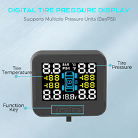 Système de surveillance de la pression des pneus Porcsi CDS440 TPMS avec écran LCD, capteur intégré 433,92 MHz, 0-8 pneus, pour véhicules à quatre roues multiples