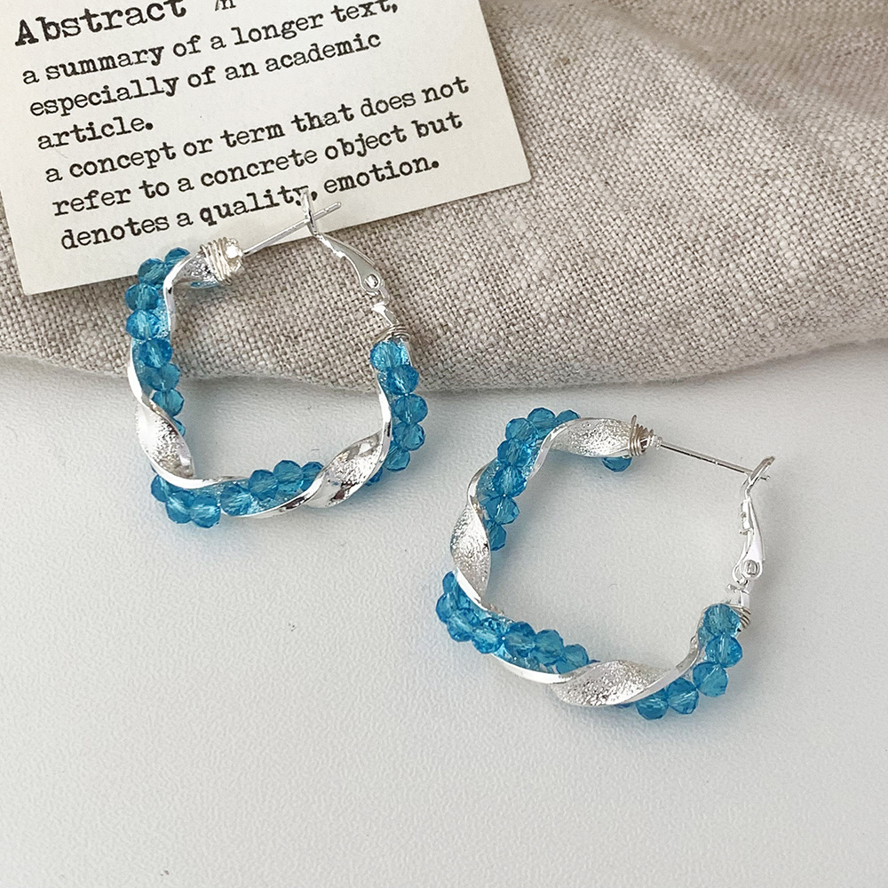 A-443-Blue Crystal Earrings