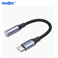 Adaptateur audio Type-C en alliage d'aluminium OEM avec DAC numérique, convertisseur USB-C vers prise jack 3,5 mm femelle et câble tressé auxiliaire