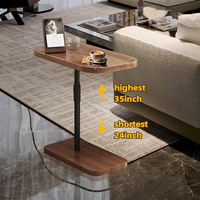Table d'appoint moderne en forme de C à hauteur réglable Table d'appoint en forme de C pour canapé pour salon et chambre à coucher