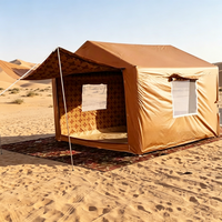 Tente de camping gonflable portable à imprimé arabe, imperméable 3000 mm, en PVC désertique, résistante au sable, ouverture rapide automatique