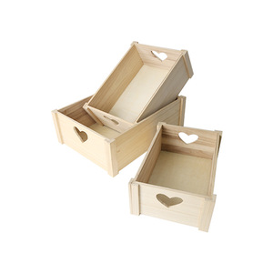 Cajas de almacenamiento de madera del condado de Caoxian, bandejas rectangulares de almacenamiento, cestas de madera para exhibición al por mayor - Product Image 2