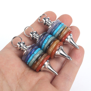 Nouveau produit 2025 : Collier pendule avec pendentif en cristal des sept chakras - Product Image 2