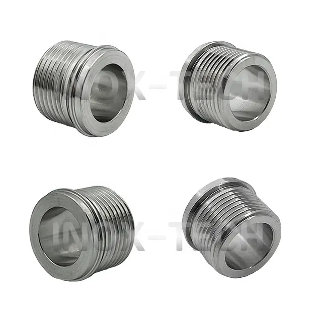 Pipe Connector Thick Wall Direct Round Pipe Hoop Water Pipe Joint Plumbing Fittings G Thread Stainless Steel Tube Connector INOX