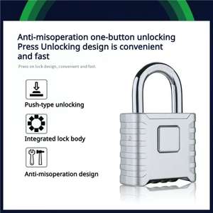 वाटरप्रूफ ip67 स्मार्ट पैडलॉक जस्ता मिश्र धातु आउटडोर पासवर्ड लॉक ट्रक गोदाम आंगन गेट फिंगरप्रिंट स्मार्ट लॉक दरवाजा - Product Image 5