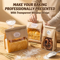 Sac d'emballage pour pain, biscuits, chips, sac auto-scellant, sac en papier alimentaire pour la cuisson