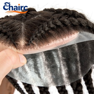 Sistema di Capelli <span class=keywords><strong>Uomo</strong></span> I Skin Braid Ultra Sottile, Parrucca Frontale in Pizzo, Capelli Indiani Ricci, Pronta per la Spedizione, 100% Capelli Umani, Consegna in 7-15 Giorni - Product Image 1