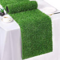 Nappe de table exclusive transfrontalière en herbe artificielle PE verte pour intérieur, tapis de salle à manger, décoration de table de camping réaliste