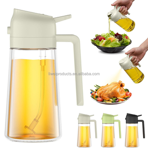 OurLeeme Dispenser di aceto per Olio 2 in 1, Bottiglie per Dispenser a