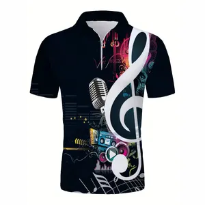 Custom T-Shirt Heren Golf Polo T-Shirts Hemdjes Korte Mouwen Met Rits Poloshirts Kleding