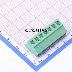 DB128V-5.08-7P-GN-S Screw Terminal Block Through hole Component (THT),P=5.08mm Connector 1x7P 5.08mm Green Through Hole - Product Image 1