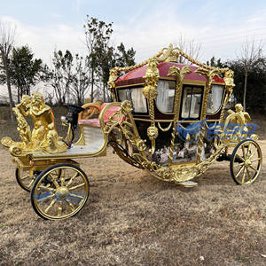 Kereta Kuda pernikahan dengan dekorasi bunga kustom transportasi pengantin kereta kuda mewah kereta kuda romantis - Product Image 5