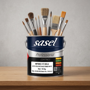 SASEL 2K PU <b>Primer</b> <b>White</b> Matt Liquid Coating 18 Kg Professional <b>Paint</b> for Surface Sealing and Repair Made in Turkey - Product Image 2