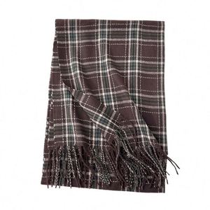 Nouvelle Écharpe Châle en Cachemire Tendance Style Frais Automne Hiver, Plaid Simple Chaud avec Pompons YHK0023 - Product Image 6