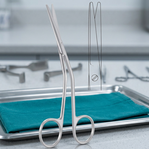 Ciseaux chirurgicaux manuels Fomon en acier inoxydable, à bout arrondi et coudé, ensemble d'instruments de classe I pour utilisation en salle d'opération - Product Image 6
