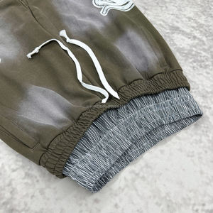 Pantalons de survêtement à jambe droite imprimés sur mesure, pantalons de jogging amples, pantalons de survêtement délavés à l'acide, double taille, pantalons de survêtement pour hommes - Product Image 3