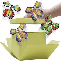 Boîte surprise papillon volant avec logo personnalisé, emballage en papier de luxe, boîte à explosion magique DIY pour cadeaux de mariage en gros