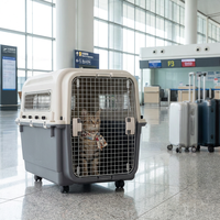 Caisse de transport pour animaux de compagnie légère et personnalisable en plastique, pour chiens et chats, idéale pour les voyages en extérieur, transporteur portable, boîte de transport pour animaux approuvée par les compagnies aériennes