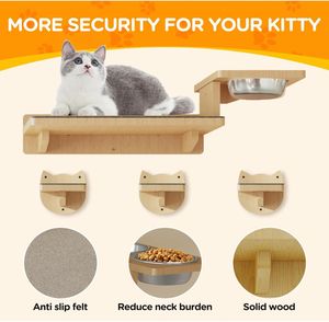 Rak Dinding Kayu Ramah Lingkungan untuk Kucing, 4 Tingkat, Perakitan Mudah, Dikemas dalam Karton, untuk Kucing di Dalam Ruangan - Product Image 2