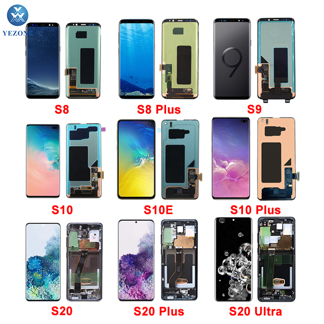 S7 Edge LCD for Samsung for Galaxy S3 S4 S5 S6 Edge Plus S7 Edge S8 S9 S10 S20 Plus S20U LCD Display Screen Touch Digitizer