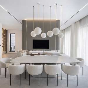 ModernLuxury Alabaster MarbleGlobe Pendant Light Chandelier forDining RoomLiving Room Villa Hotel custom alabaster light fixture - Product Image 2