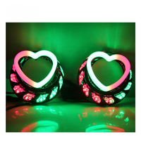Cache de projecteur Turbine Heart 3.0 pouces, anneau LED en forme de cœur RGBW à effet de poursuite, accessoires de décoration de phare et de rétrofit
