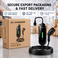 Chargeur EV portable 3,5 kW 16A 220V monophasé avec contrôle Wi-Fi via application, station de charge rapide EVSE pour voiture électrique, utilisation à domicile et en voyage