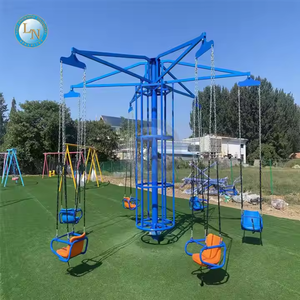 Conception de projet de parc d'attractions non motorisé <span class=keywords><strong>Manpower</strong></span> Tirez la corde et tournez Simple Swing Ride Flying Chair - Product Image 4