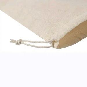 Vente en gros pas cher sac à poussière en toile de coton mousseline biologique avec cordon de serrage portable et réutilisable avec logo personnalisé - Product Image 5