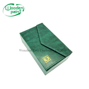 Bureau vert cosmétique support de stockage sac à thé boîte en cuir PU maison tissu organiser voiture articles divers timbres-<span class=keywords><strong>poste</strong></span> anniversaires livre - Product Image 3