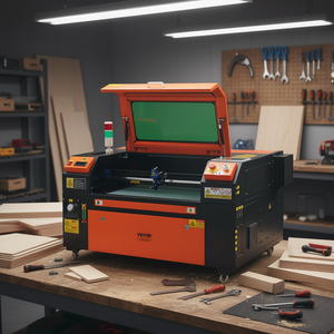 Découpeuse laser à fibre Vevor 60W 16x24 pouces avec assistance pneumatique et refroidissement par eau, machine de découpe de tôles compatible LightBurn - Product Image 2