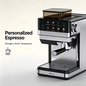 <span class=keywords><strong>Machine</strong></span> à <span class=keywords><strong>café</strong></span> expresso électrique commerciale best-seller, 20 bars de pression, réglage de la finesse de mouture, format compact, pour usage hôtelier - Product Image 3