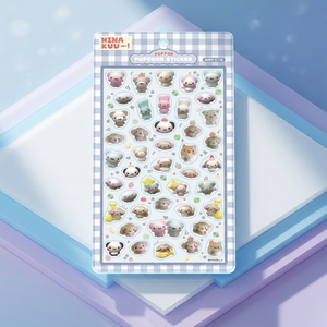 [HinaKuu] 3D Waterproof UV Printed Cartoon Pattern Popcorn Stickers Korean Character Kids Stationery Cute Kawaii Diary - Product Image 1