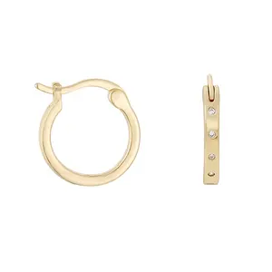 Gemnel Italiaanse Vergulde Sieraden Set Cz Steen Hoop 925 Zilveren Trending Oorbellen