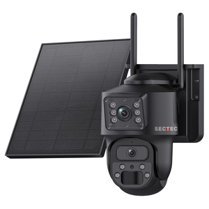 2025 mới 6MP 2 ống kính kép xem kép 4G aov + PIR 2in1 máy ảnh IP66 không thấm nước hấp thụ nhanh năng lượng mặt trời máy ảnh - Product Image 1