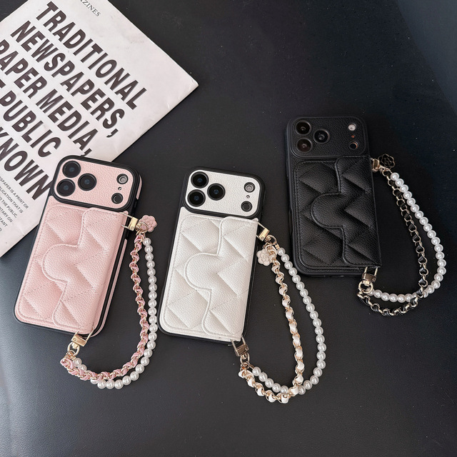 2026 New Luxury Crossbody Card Holder Mobile Phone Case for iPhone 17 Pro Max 16/15/14/13 Pro Bracelet and Shoulder Strap Styles