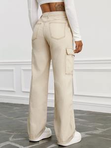 กางเกงยีนส์ผ้าเดนิมปักลายหรูหราเป็นมิตรกับสิ่งแวดล้อมผ้าทนทานขนาด26-40 OSCA International - Product Image 5